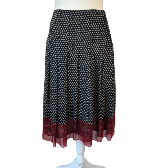 Anne Klein Dresses & Skirts - ANNE KLEIN Skirt Womens 4 Black Red Vintage Pleated Silk Chiffon Delicate